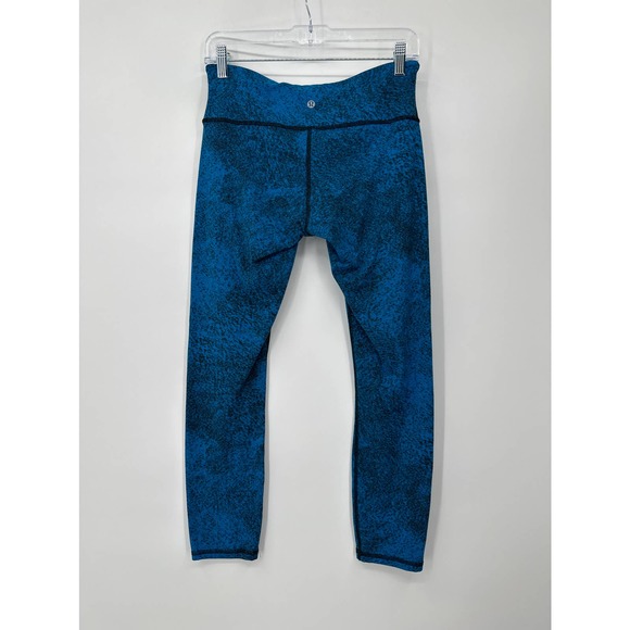 Lululemon Wunder Under Legging Luon Spray Jacquard Shocking Blue Black Size 8 - Picture 9 of 9